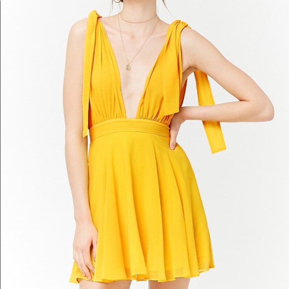 Tie strap plunge dress